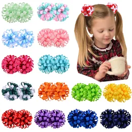 2.5 "Ribbon Flower Hair Clips for Baby Girls Hairn Pins Flower Barrettes Safety Hairn Pins Hårgrepp Hårtillbehör