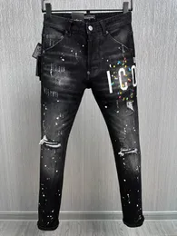 DSQ PHANTOM TURTLE Klassische Mode Herren Jeans Hip Hop Rock Moto Herren Casual Design Zerrissene Jeans Distressed Skinny Denim Biker Jeans 2034