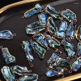 Charms 5st Natural Freshwater Pearl Edging Baroque Plated Single Hanging Loose Bead Earrings Pendant DIY smycken Tillbehör