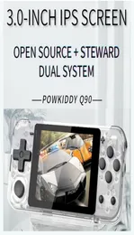 Przenośni gracze Powkiddy Q90 Retro Handheld Player 30 -calowy IPS Scherm 16 GB Dual Systeem Systeem Draagbare Pocket Mini V6609336