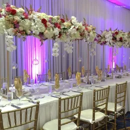 パーティーの装飾6pcsweddingテーブルセンターピースゴールドフロアフラワースタンド花瓶の金属コラム結婚柱小道