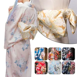 Ethnic Clothing Japanese Yukata Classic Geisha Kimono Obi Belt Sakura Print Sash Cosplay Bow-knot Retro Traditional Waistband