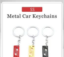 SS Metal Keychain Suit for Chevrolet Ring Holder for SS Sport Spark Sonic Silverado Volt Epica Tahoe Captiva Camaro Aveo Double-Sided Plated Key Chain