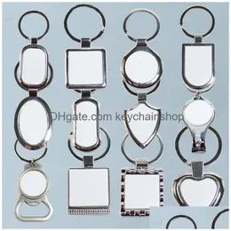 Keychains Lanyards 17 Styles Blank For Sublimation Key Chain Jewelry Thermal Transfer Printing Diy Material Consumables Drop Deliv Dhgpz