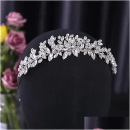 Gioielli per capelli Fascia da sposa Fiore fatto a mano Fascia per capelli Copricapo di cristallo Moda Donna Regalo per feste Hoop Drop Delivery H Dhgarden Dhexs