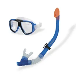 Reef Rider Swimming Diving Mask och Snorkel Set för åldrarna 14, Blue 2 Pack