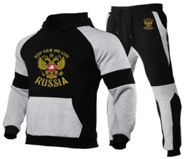 Men039s Tracksuits Russia Badge Gold Eagle Printing 2022 Men Fashion Hoodie Sportswear Jogging Casual Tracksuit Running Sport S5991246