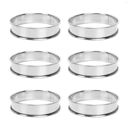 Baking Tools 6 PCS Cooking Round Cake Ring Mold Stainless Steel Muffin Tart Rings Metal Molds Double Rolled Crumpet Circular Pastry