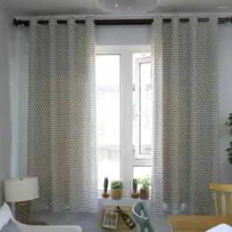 Curtain Buckle/Tube For Living Room Blinds Bedroom Bay Window Cotton Linen Semi-shading Finished Cloth Drapes 140x215cm