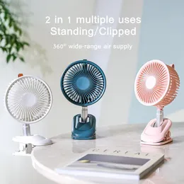 Fans resor Proteable USB uppladdningsbar klippt luftkonditioneringsfläkt Hemtrum Desktop Wall Mounted Free Rotation Silent Air Cooler Fan