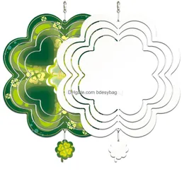 昇華ブランクブランク3D風スピナーオルミニウム大きな花の形は、dhrooのための吊り下げパティオヤード装飾