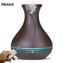 Luftfuktare aromaterapi Humificador Oil Diffuser Ultrasonic Mist Maker Fogger med LED -lampa träkornluftaroma Humidifierare Humificadores