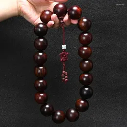 Strand SNQPRed Ramo acido rosso Legno di sandalo nero Viola AgArwood Palissandro Bracciale RosaRy tenuto in mano 30mm Perlina buddista Auto