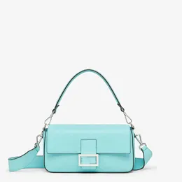 Blue Flap Messengers Shoulder Crossbody Purse Women Leather Plain Silver Hardware Buckle Handbag Mini Chain 0516