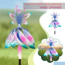 Decorazioni da giardino Ballerina Wind Chimes Spinning Girl Hanging Colorf Fata che cambia colore Balletto rotante Deck Q0811 Drop Delivery Dhwon