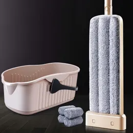 MOPS JOYBOS PRECEEZE platt mopp Handfri tvätt Microfiber Mop för Home Kitchen House Wash Floor Cleaning med Wringing Mop Rag Pads 230512