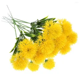 Decorative Flowers Dandelion Bouquet Artificial Flower Faux Dried Fake Simulated Onion Yellow Wedding Plastic Branches Peonies Hydrangea
