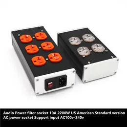 Adattanti Hifi Audio Power Filter Socket 10A 2000w US Japan Plug Standard American Standard Supporto di alimentazione ACPPORTO INGRESSO AC100V240V