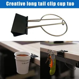 Organization H 5/10/20 PCS Multifunctional Binder Clip with Cup Holder Rack Detachable Keychain Hook Office Accessory for Hanging Bag NDS