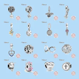 925 Sterling Silver Charms för Pandora smycken pärlor dingle honungsbi öppna dragdraga pärla