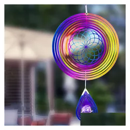 Arts and Crafts Wind Spinner 6 -calowe 3D obrotowy ogród wiszący lustro ze stali nierdzewnej Odblaskowa dostawa do domu dhmcw