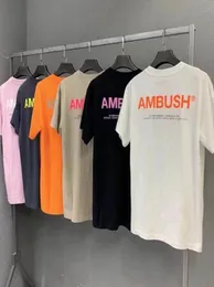 Ambush heren t -shirts ontwerper mannen korte mouw casual print brief crewneck shirt9741184
