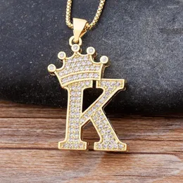 Kedjor Y2K Design 26 Bokstäver A-Z Zircon Crown Initial Alphabet Pendant Halsband Stilig Punk Hip-Hop Style Choker Chain Jewelry Gift