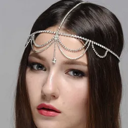 Bling Crystal Hair Clip Hairband New Pin Product Drops Full Of Diamonds Multi Layered Bride Wedding Diamond Forehead Chain Barrette Accessories Head Wear Headdress