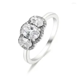 Küme halkaları otantik 925 STERLING Gümüş Clear Cz Tree Taş Taşı Kadınlar İçin Vintage Düğün Mücevher Partisi Hediye Bague Femme Kış