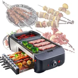 1800W Household Electric Grill Pot Barbecue Grill Machine Household Elecitrc BBQ Furnace Griddle with pot Cooker220V288K