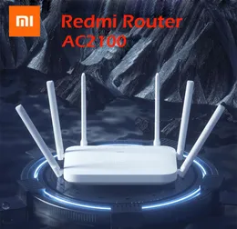 Accessories Xiaomi Redmi AC2100 Router Gigabit DualBand Wireless Router Wifi Repeater with 6 High Gain Antennas Wider Coverage Easy setup