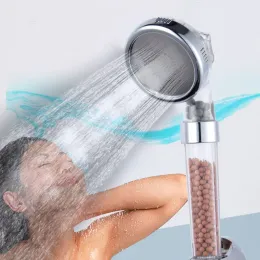 Shower Head 3 Modes Adjustable High Pressure Saving Water Showerhead Anion Filter