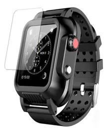 Sport Strap Waterproof Rugged Case with Silicone Watchband for Apple Watch Series SE 6 5 4 3 on iWatch 38424044mm Swimming Coqu4050433
