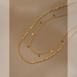 Letnie nowe dwupoziomowe naszyjniki ze stali nierdzewnej dla kobiet Europejskie i amerykańskie modowe Choker Luksusowy Design Biżuter