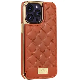 Luxury Plaid Print Folio Vogue Phone Case for iPhone 14 13 12 11 Pro Max Durable Magnetic Multiple Card Slots Lattice Leather Wallet Plating Back Cover Shockproof