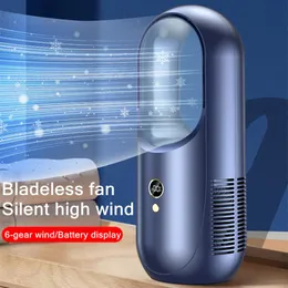 Fãs da mesa da família Silent Bladeless Electric Fan USB recarregável 2000mAh operado pelo ventilador de resfriamento em pé 6 velocidade ajustada