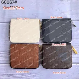 Brown Flower Top Short Wallet Classic High Quality Women Card Holder Damier Checked Makeup Bag Wallet Ends243q