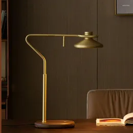 Настольные лампы ореховая докачальная медная металлическая ластерная творческая обеденная блюда кофе Nordic Design Luxury Villa Desk Light