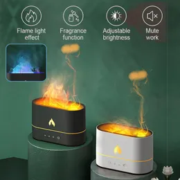 Appliances Flame Aroma Diffuser Air Humidifier Ultrasonic Cool Mist Maker Fogger Led Essential Oil Flame Lamp Difusor