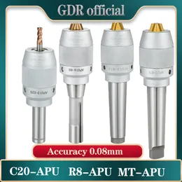 Gereedschapshouder GDR MT2 MT3 MT4 MT5 Straight Shank C20 C25 C32 R8 Tool Holder APU13 APU16 CNC Integrierte selbstbeobachtete Dreijaw -Drill -Chuck