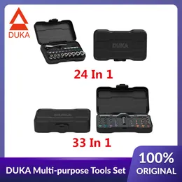 Contactdozen DUKA RS1 RS2 Screwdriver Set Ratchet Wrench Screw Multitool driver Kit S2 Magnetic Bits Tools Set DIY Household Repair Tool kit