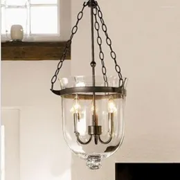 Pendant Lamps Modern Glass Lantern Lamp Pottery Barn Style Chandelier Home Living Room Dining Lighting PA0073