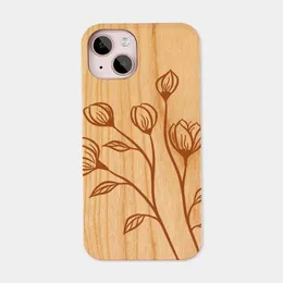 Över 100 mönster trätelefonfodral tillbehör för iPhone 11 12 13 14 Pro X XR XS Max Plus gåvor Cherry Laser Blank Wood Ultra Slim Soft TPU Phonecase Mobiltelefonomslag