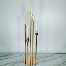 Party Decoration 10st) 5 Arms/10 Arms Candle Holder Luxury Candelabra för bordets mittstycken Center Piece Gold Candlestick Fyud1540