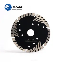 Delar Zlion 5 "125mm Diamond Saw Blade Granite Stone Cutting Segmenterade Turbo -tänder Lutande skydd Betong Cutting Disc