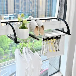 Organizacja przenośna stojak na suszenie do balkonowego ręczniki wewnętrzny stojak na zewnętrzny stojak na pranie z klipsami skarpetowymi