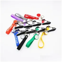 Keychains Lanyards 디자이너 스니커즈 키 체인 파티 선물 신발 키 체인 3D 귀여운 가방 자동차 펜던트 생일 선물 8 스타일 DRO DHNR4