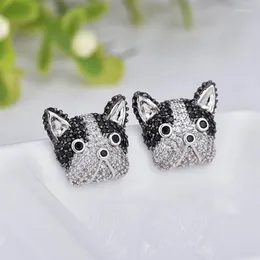 Stud Earrings Fashion Cute Small Dog For Women Year Gift Drop High Qualit Cubic Zirconia Animal Earring Korean Style