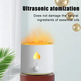 Luftbefeuchter NEU Flammen-Luftbefeuchter USB-Luftbefeuchter-Diffusor für ätherische Öle mit buntem Nachtlicht, Aromatherapie-Luftbefeuchter, Diffusoren