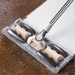 Швабры Lazy Flate Flat Wringer Mop. Домохозяйство бесплатная мытья рука сухость и влажная двойная цель шрифта